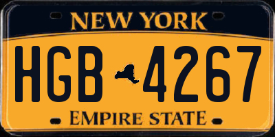 NY license plate HGB4267