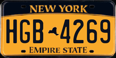 NY license plate HGB4269