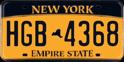 NY license plate HGB4368
