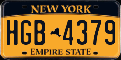 NY license plate HGB4379