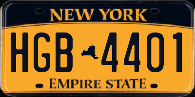 NY license plate HGB4401