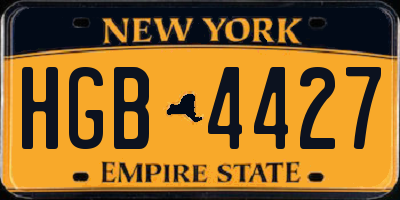 NY license plate HGB4427