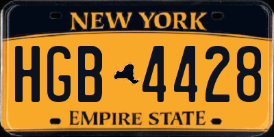 NY license plate HGB4428