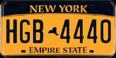 NY license plate HGB4440