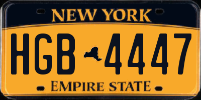 NY license plate HGB4447