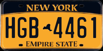 NY license plate HGB4461