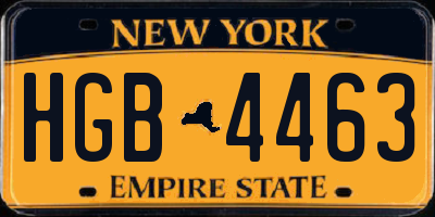 NY license plate HGB4463