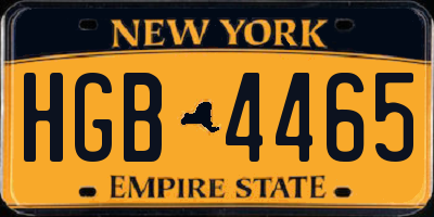 NY license plate HGB4465