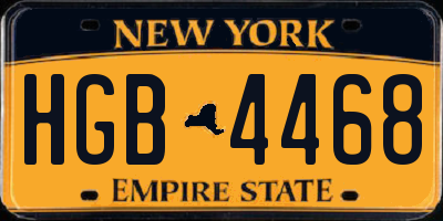 NY license plate HGB4468