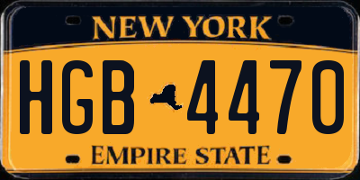 NY license plate HGB4470