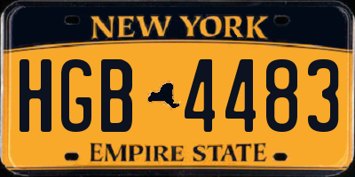 NY license plate HGB4483