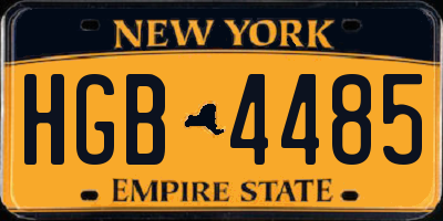 NY license plate HGB4485