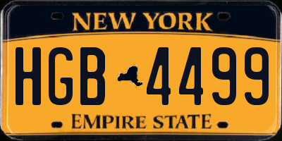 NY license plate HGB4499