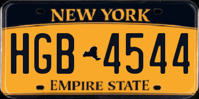 NY license plate HGB4544