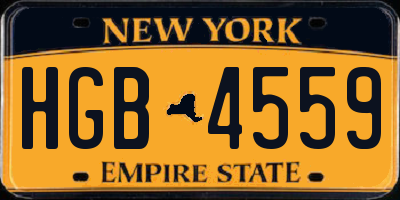 NY license plate HGB4559