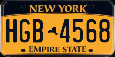 NY license plate HGB4568