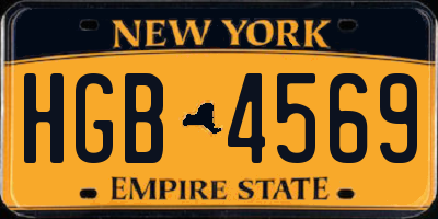 NY license plate HGB4569