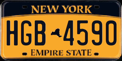 NY license plate HGB4590