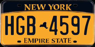 NY license plate HGB4597