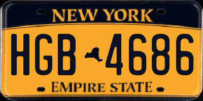 NY license plate HGB4686
