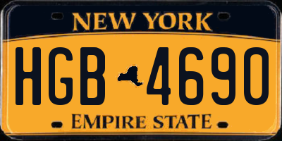 NY license plate HGB4690