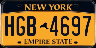 NY license plate HGB4697