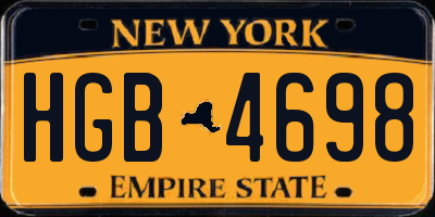 NY license plate HGB4698