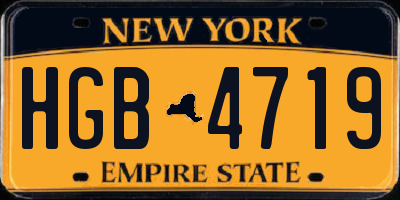 NY license plate HGB4719