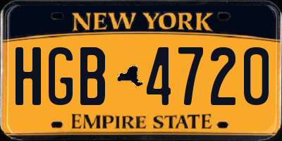 NY license plate HGB4720