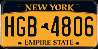 NY license plate HGB4806