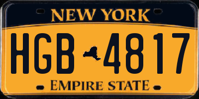 NY license plate HGB4817