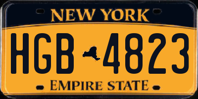 NY license plate HGB4823