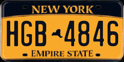 NY license plate HGB4846