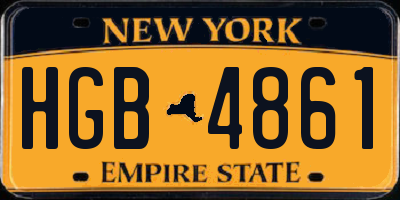 NY license plate HGB4861