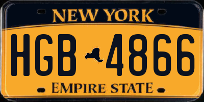 NY license plate HGB4866