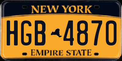 NY license plate HGB4870