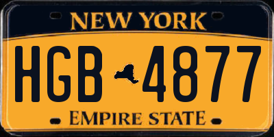 NY license plate HGB4877