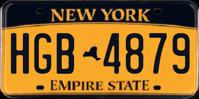 NY license plate HGB4879