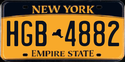NY license plate HGB4882