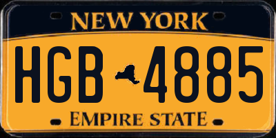 NY license plate HGB4885