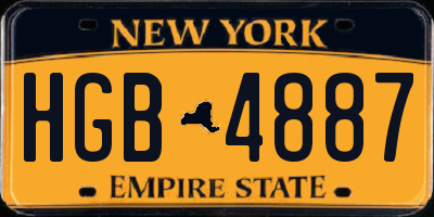 NY license plate HGB4887