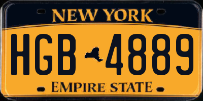 NY license plate HGB4889