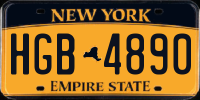 NY license plate HGB4890