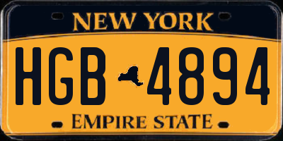 NY license plate HGB4894