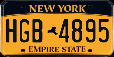 NY license plate HGB4895