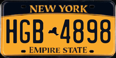 NY license plate HGB4898