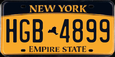 NY license plate HGB4899
