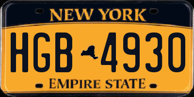 NY license plate HGB4930