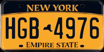 NY license plate HGB4976