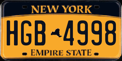 NY license plate HGB4998